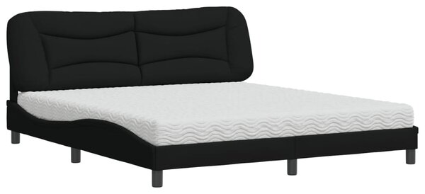 Krevet s madracem Hvar crni 180x200 cm od tkanine - Crna / 180 x 200 cm