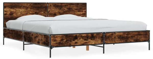 Okvir kreveta boja hrasta 180x20 cm konstruirano drvo i metal - Smeđa / 180 x 200 cm