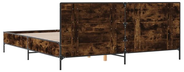 Okvir kreveta boja hrasta 180x20 cm konstruirano drvo i metal - Smeđa / 180 x 200 cm