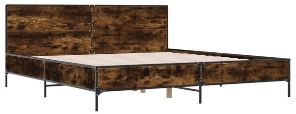 Okvir kreveta boja hrasta 180x20 cm konstruirano drvo i metal - Smeđa / 180 x 200 cm