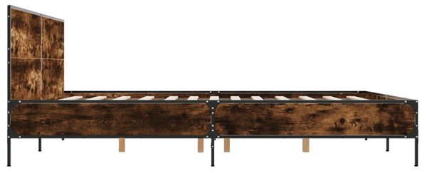 Okvir kreveta boja hrasta 180x20 cm konstruirano drvo i metal - Smeđa / 180 x 200 cm