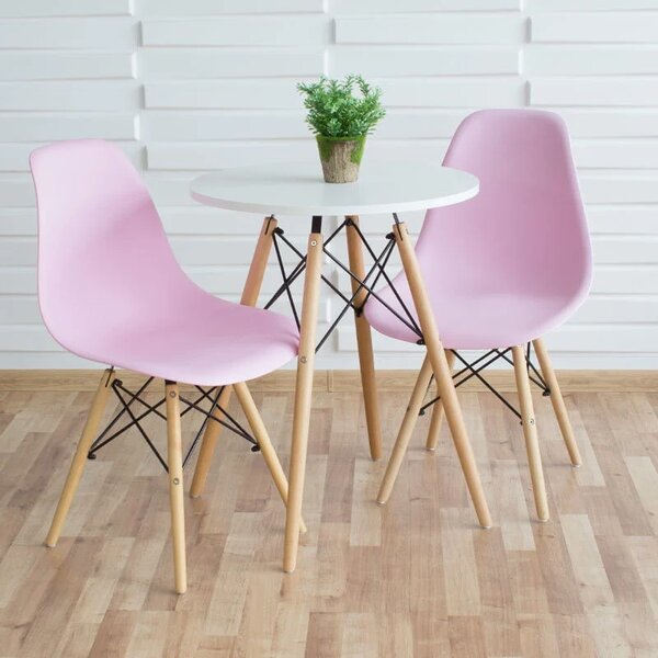 Set 2 stolice + stol - Oslo pink