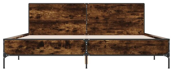 Okvir kreveta boja hrasta 180x20 cm konstruirano drvo i metal - Smeđa / 180 x 200 cm