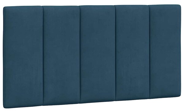 Krevet s madracem Hanko plavi 100 x 200 cm baršunasti - Plava / 100 x 200 cm