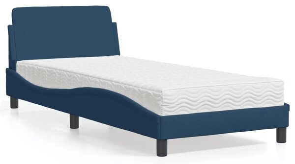 Krevet s madracem Dover plavi 80x200 cm od tkanine - Plava / 80 x 200 cm