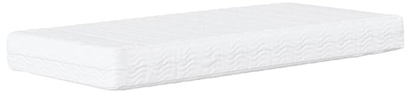 Krevet s madracem Dover bijelo-crni 100 x 200 cm od umjetne kože - Bijela / 100 x 200 cm