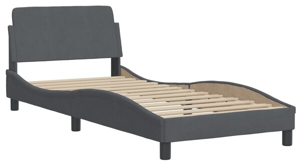 Krevet s madracem Dover tamnosivi 80 x 200 cm baršunasti - Siva / 80 x 200 cm