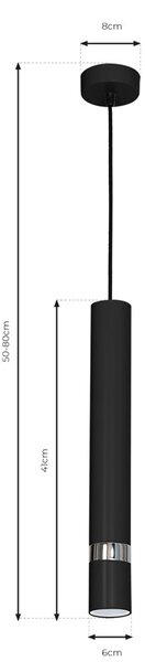 JOKER CRNI/KROM 1xGU10 viseća lampa