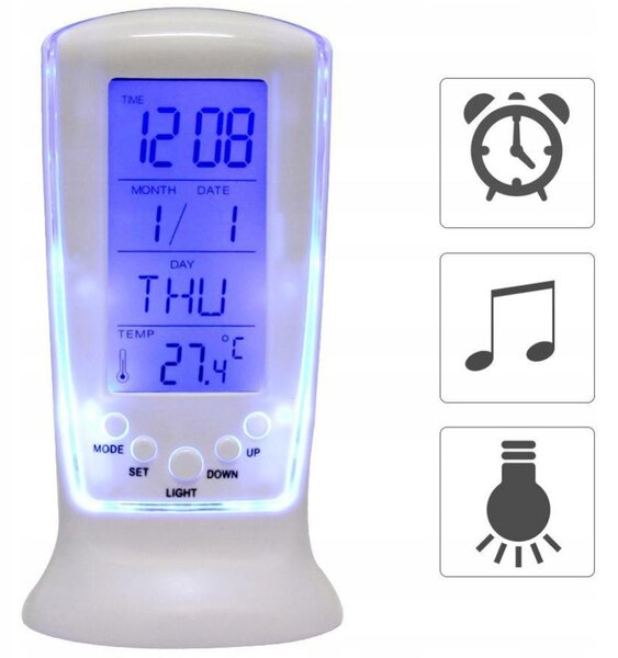 LCD LED digitalni budilica s termometrom