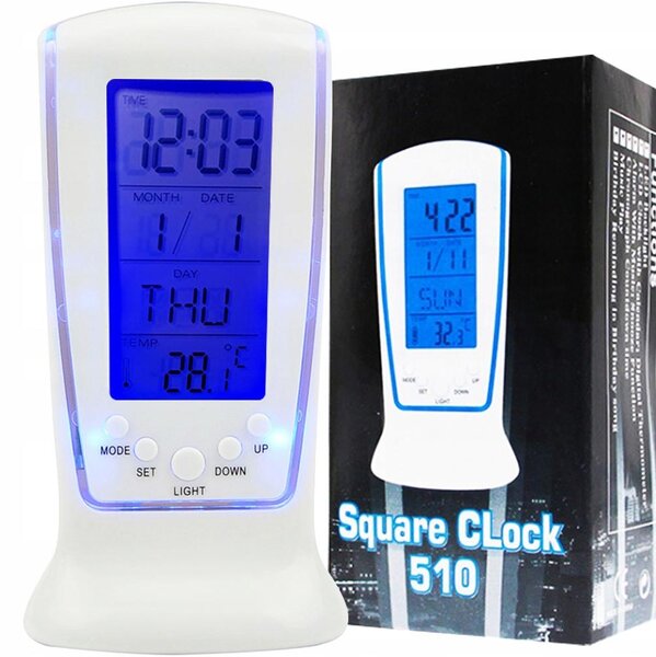 LCD LED digitalni budilica s termometrom