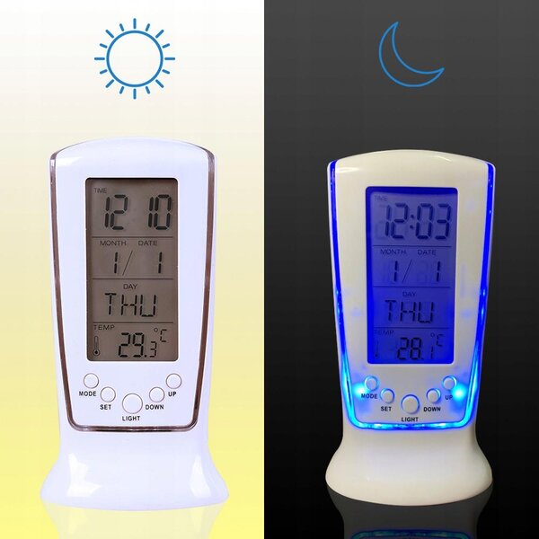 LCD LED digitalni budilica s termometrom