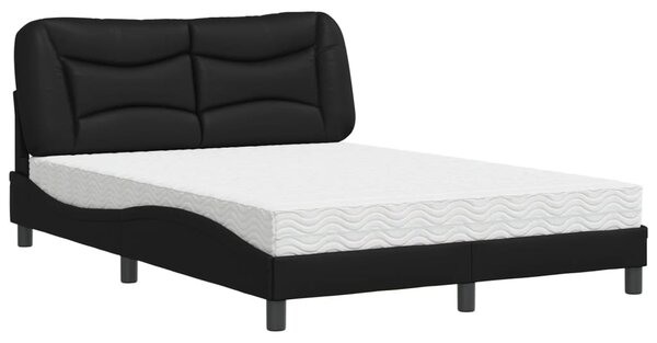 Krevet s madracem Hvar crni 120 x 200 cm od umjetne kože - Crna / 120 x 200 cm