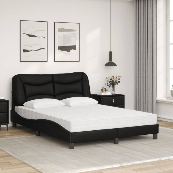 Krevet s madracem Hvar crni 120 x 200 cm od umjetne kože - Crna / 120 x 200 cm
