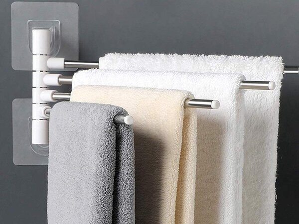 Samoodrežavajuća rotirajuća aluminij u kupaonici. Zidni držač za ručnike