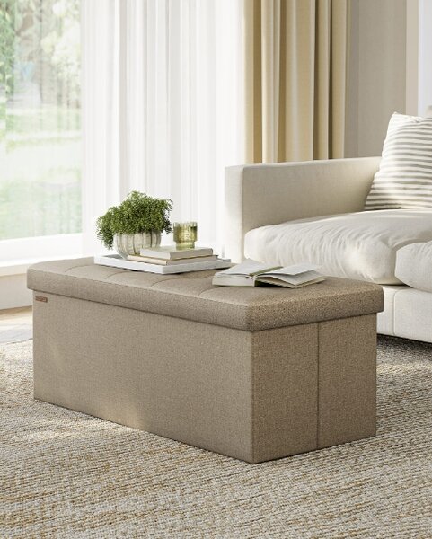 Tabure s prostorom za pohranu OTTOMAN 110x38 cm, svijetlosmeđi