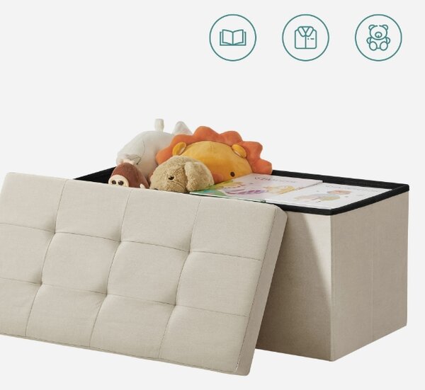 Tabure s prostorom za pohranu OTTOMAN 76x38 cm, krem boje