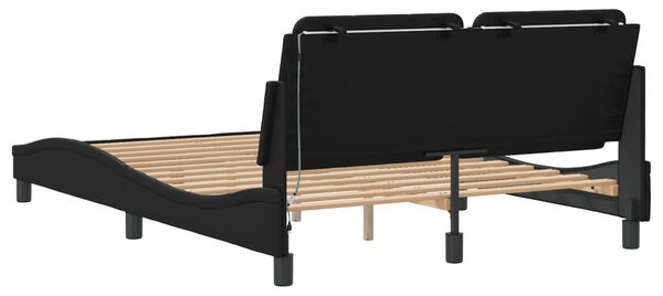 Okvir kreveta s LED-om bez madraca Zadar crni 120 x 200 cm - Crna / 120 x 200 cm