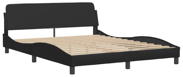 Krevet Viana s madracem crni 160 x 200 cm od umjetne kože - Crna / 160 x 200 cm