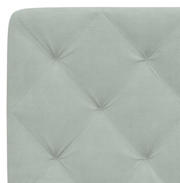 Okvir kreveta s LED-om bez madraca svjetlosivi 140x190 cm baršunasti - Siva / 140 x 190 cm