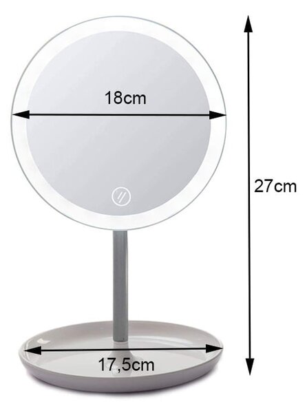 USB Touch kozmetičko ogledalo s LED rasvjetom na postolju