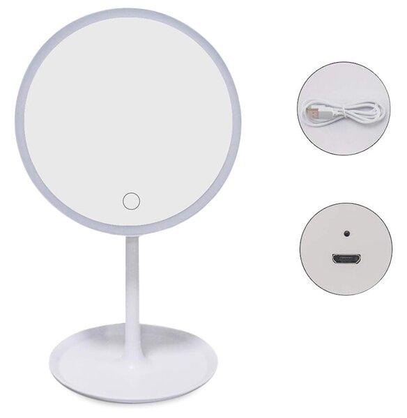 USB Touch kozmetičko ogledalo s LED rasvjetom na postolju