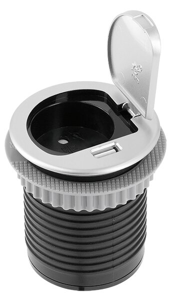 UGRADNA UTIČNICA 1xšuko 1xUSB s 1,9m KABELA SIVA CHARGER MINI