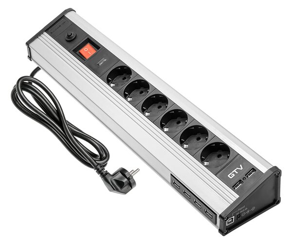 Prijenosna utičnica s prekidačen 6xšuko 6xUSB