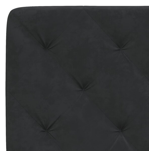 Okvir kreveta s LED-om bez madraca crni 100 x 200 cm baršunasti - Crna / 100 x 200 cm