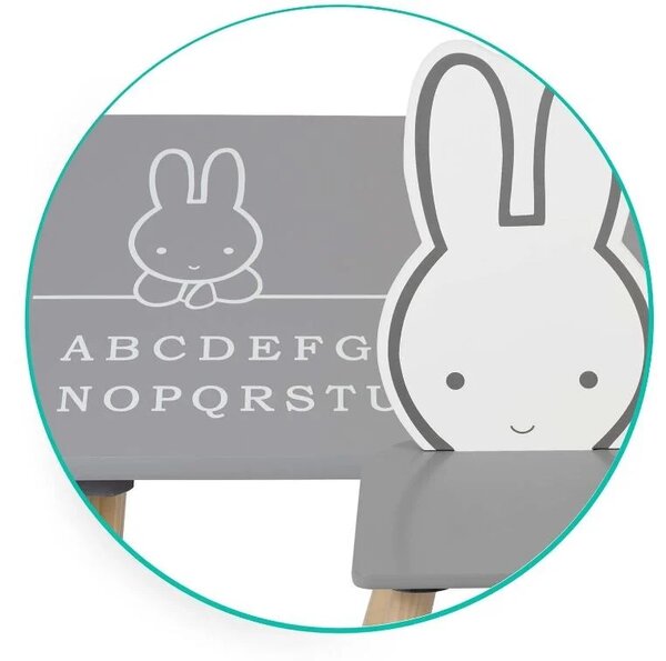 Dječji set stol i stolica - Miffy Grey