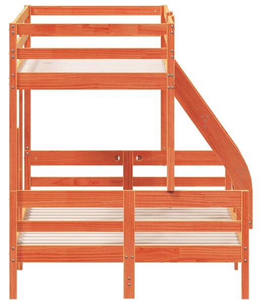 Krevet na kat 90x200/120x200 cm masivna borovina voštano smeđi - Smeđa / N/A