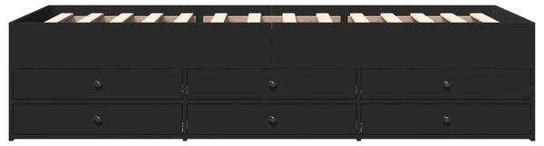 Dnevni krevet s ladicama bez madraca crni 75x190 cm - Crna / 75 x 190 cm