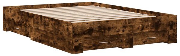 Okvir kreveta s ladicama boja hrasta 140x190 cm - Smeđa / 140 x 190 cm