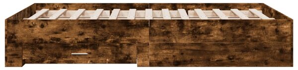 Okvir kreveta s ladicama boja hrasta 140x190 cm - Smeđa / 140 x 190 cm