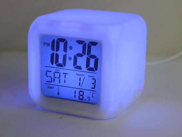 LCD LED RGB budilica i termometar