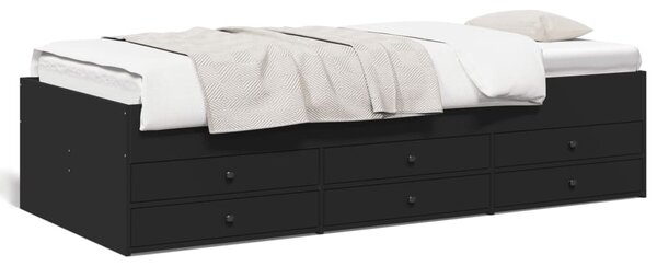 Dnevni krevet s ladicama bez madraca crni 75x190 cm - Crna / 75 x 190 cm