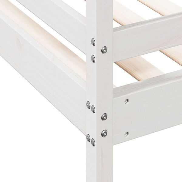 Krevet na kat 80x200/140x200 cm masivna borovina bijela - Bijela / N/A