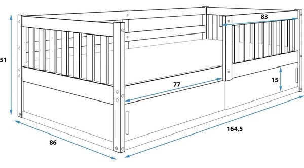 Dječji krevet - Smart 160x80cm white