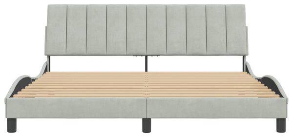Okvir kreveta bez madraca Hanko svjetlosivi 180x200 cm baršunasti - Siva / 180 x 200 cm