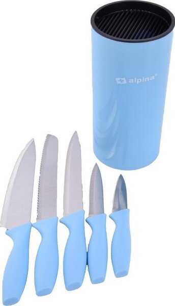 Kuhinjski set od 5 inox noževa + stalak