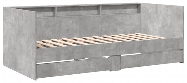 Dnevni krevet s ladicama bez madraca siva boja betona 90x190 cm - Siva / 90 x 190 cm