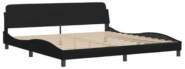 Okvir kreveta s LED-om bez madraca Hvar crni 200 x 200 cm - Crna / 200 x 200 cm