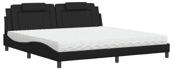 Krevet Viana s madracem crni 200x200 cm od umjetne kože - Crna / 200 x 200 cm