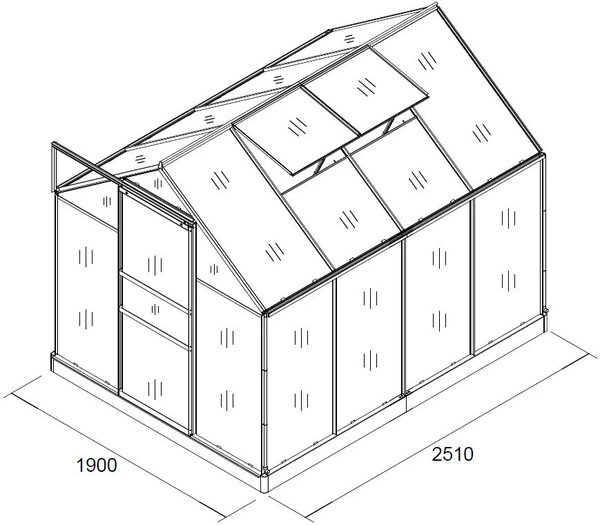 Staklenik 250x190x195cm - GardenHouse