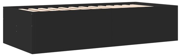 Dnevni krevet s ladicama bez madraca crni 75x190 cm - Crna / 75 x 190 cm