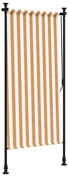 Vanjska roleta narančasto-bijela 100x270 cm od tkanine i čelika - Narančasta / 100 x 270 cm