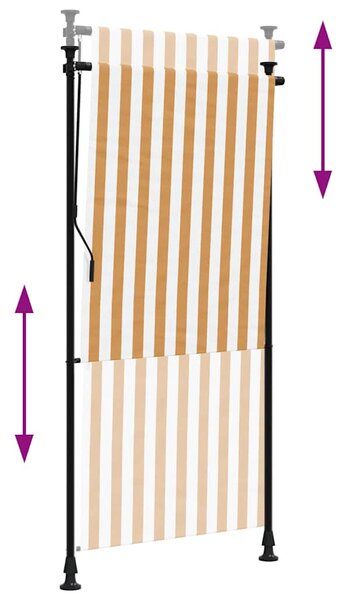 Vanjska roleta narančasto-bijela 100x270 cm od tkanine i čelika - Narančasta / 100 x 270 cm