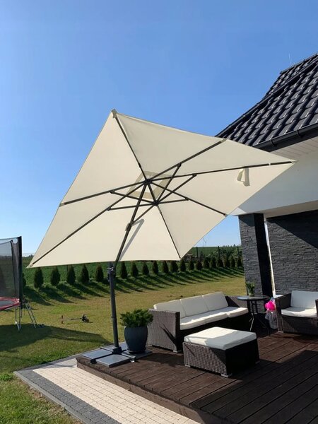 Vrtni suncobran - 420cm Plonos Beige