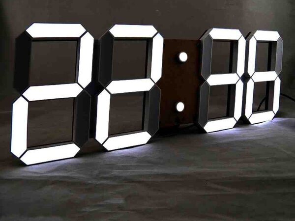 3D LED budilica i elektronički termometar s bijelim alarmom