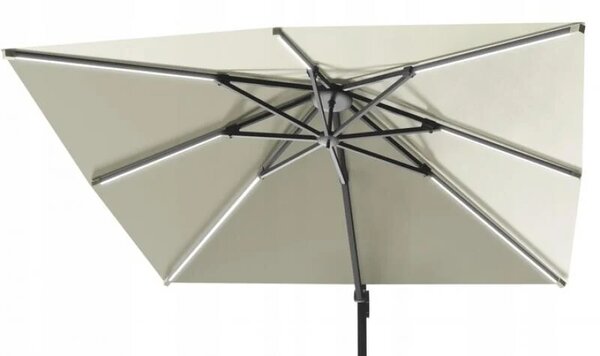 Vrtni suncobran s rasvjetom - Roma 3x3 beige