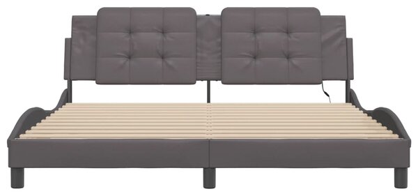 Okvir kreveta s LED-om bez madraca Zadar sivi 180 x 200 cm - Siva / 180 x 200 cm